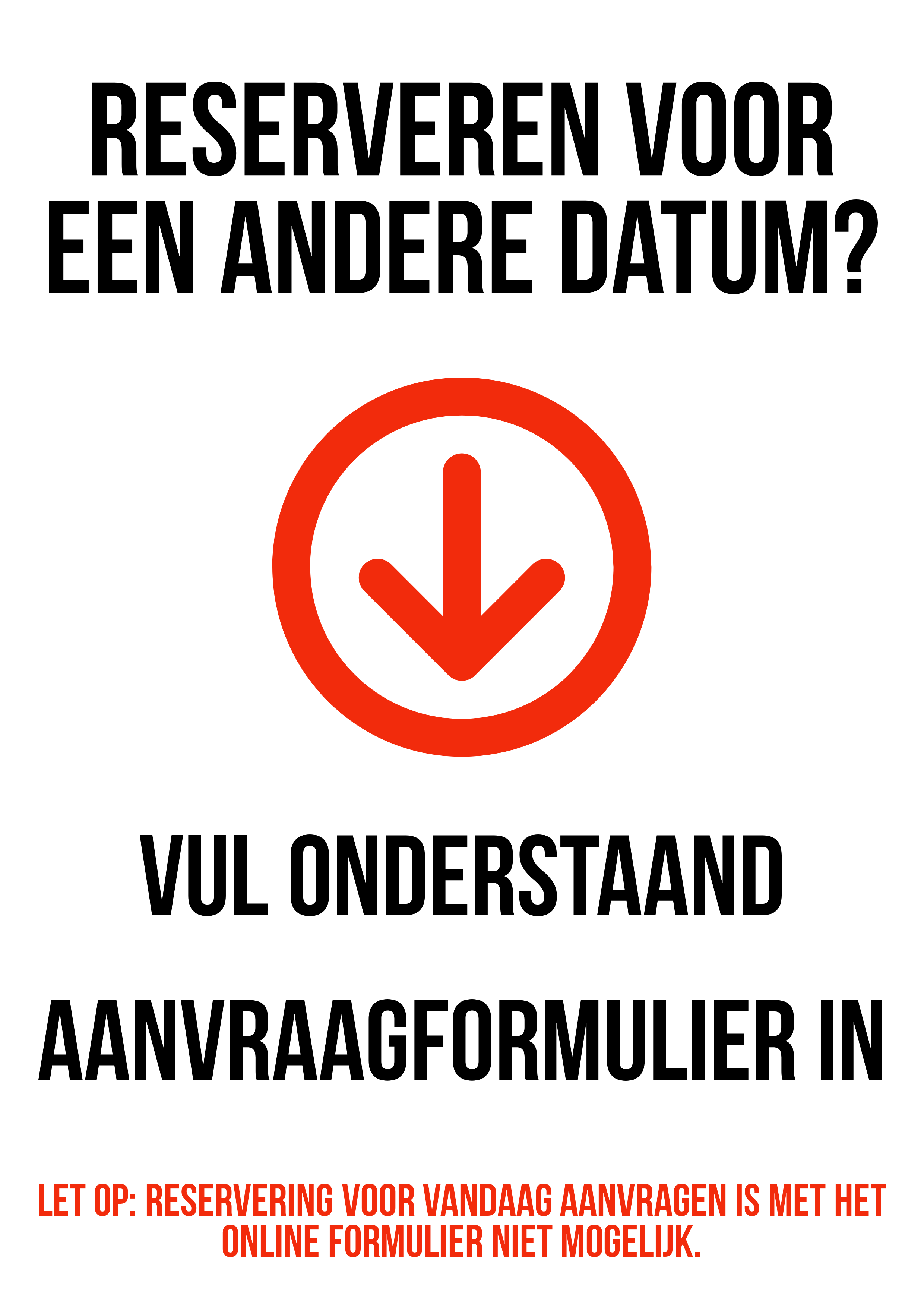 reserveren voor andere datum